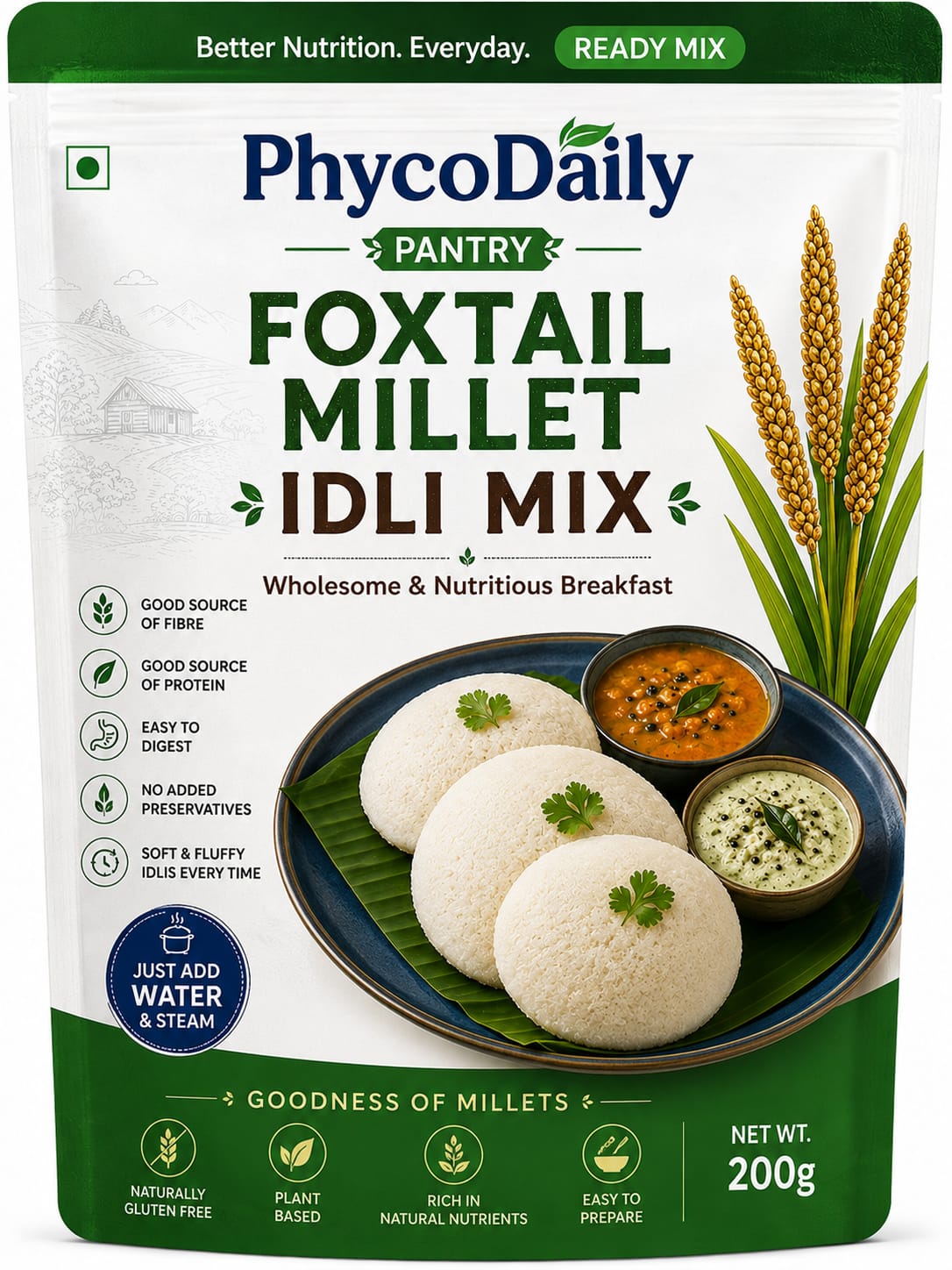 Foxtail Millet Idli Mix — PhycoDaily Pantry